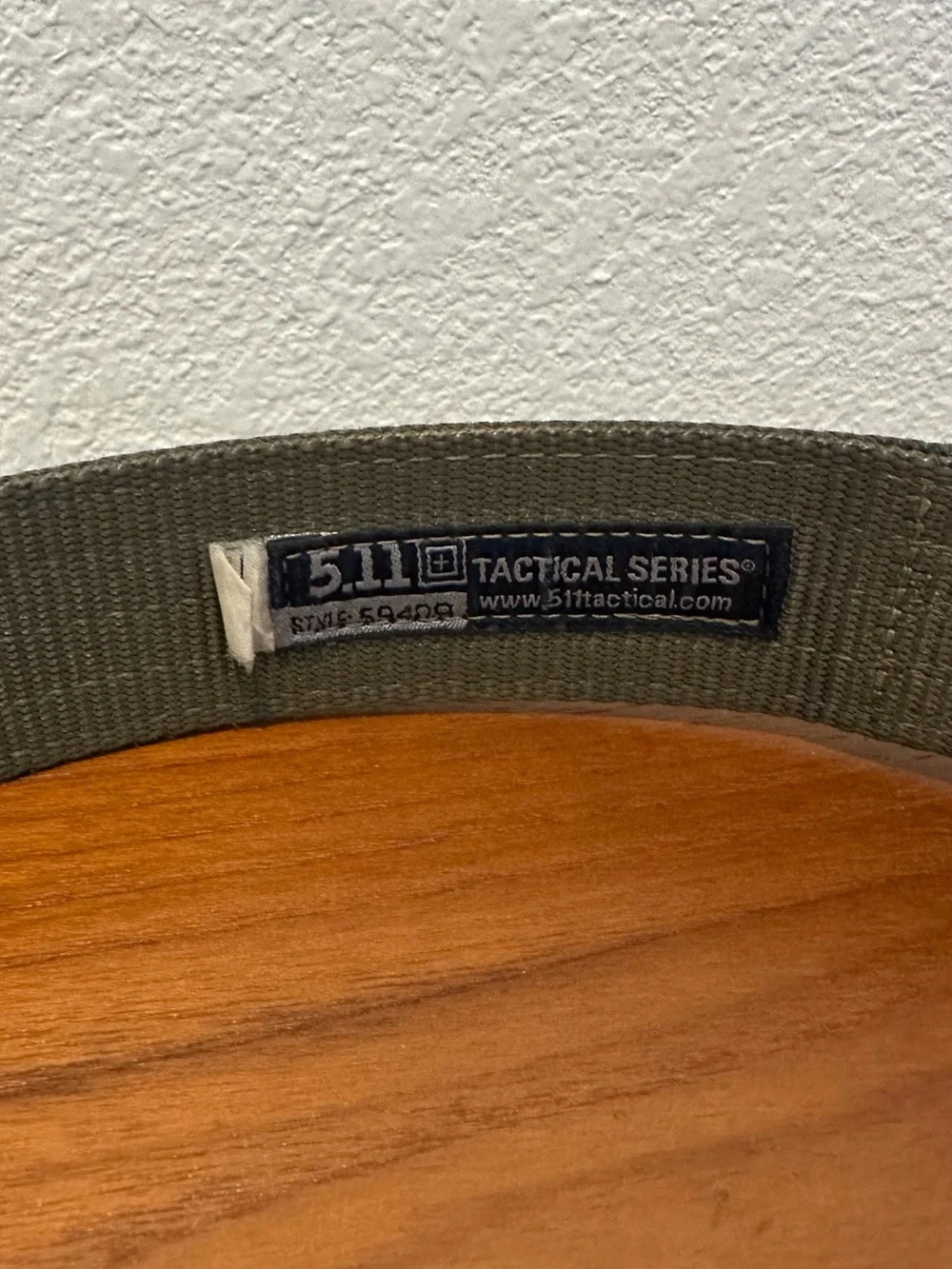 5.11 Tactical Olive Green Web Belt with Black D-Ring Buckle